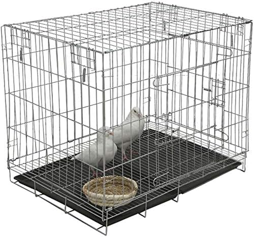  Kelendle Pigeon Cage Rabbit Cage Small Animal Cage Pet Habitat Wire Pet Home Frame Bunny House With Food Dish Tray Accessories For Medium Bird Parrot Chicken Duck Cat (19.7x13.8x16.6 Inches)