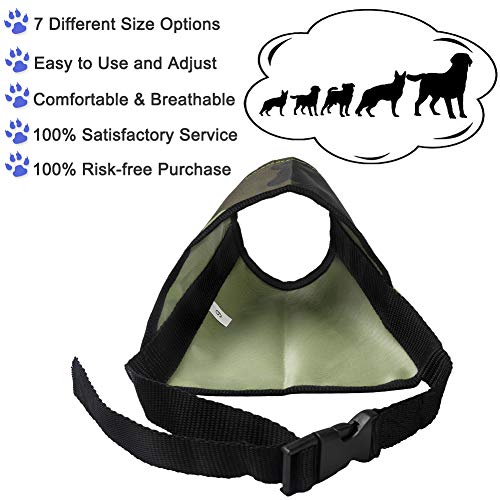  Coppthinktu Dog Muzzle Suit, 7PCS Dog Muzzles For Biting Barking Chewing, Adjustable Dog Mouth Cover For Small Medium Large Dogs, Soft Comfortable Dog Muzzle For Long Snout