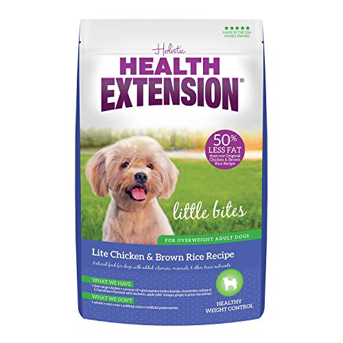  Health Extension Little Bites Weight Control Dry Dog Food, Grain-Free, Natural Food For Overweight Adult Dogs With Added Vitamins & Mineral, Include Lite Chicken & Brown Rice Recipe (4 Lbs)