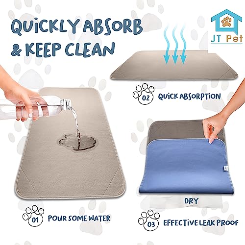  JT Pet Guinea Pig Cage Liner - Pack Of 2 Washable Pee Pads For Dogs, Smooth Fleece Guinea Pig Bedding For Cage & Crates, Reusable & Waterproof Puppy Pee Pads - 36x24 Inches, Brown Grey