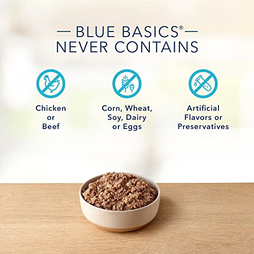  Blue Buffalo Basics Skin & Stomach Care, Grain Free Natural Senior Wet Dog Food, Turkey 12.5-oz Cans (Pack Of 12)