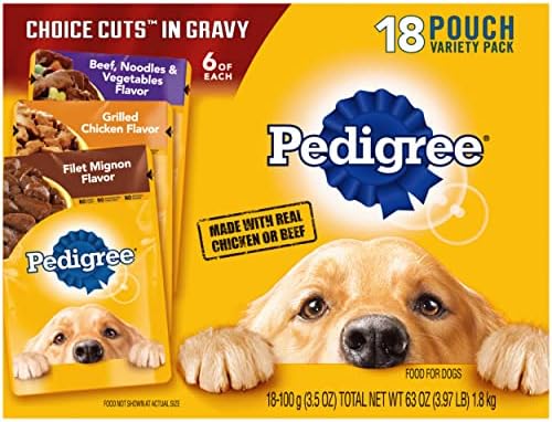  Pedigree Choice Cuts In Gravy Adult Wet Dog Food Variety Packs, 3.5 Ounce - 18 Count (Pack Of 2)