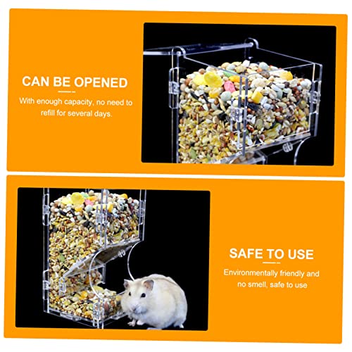  EVANEM Hamster Feeder Rabbit Hay Feeder Hamster Auto Feeder Small Animal Clear Feeder Clear Feeder For Hedgehog Transparent Food Dispenser Plastic Feeder Hamster Feeding Bowl Food Plate