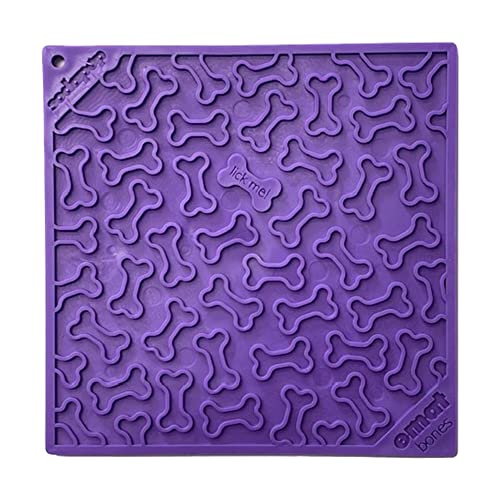  SodaPup Bones EMat – Durable Lick Mat Feeder Made In USA From Non-Toxic, Pet-Safe, Food Safe Rubber For Mental Stimulation, Avoiding Overfeeding, Fresh Breath, Digestive Health, Calming, & More