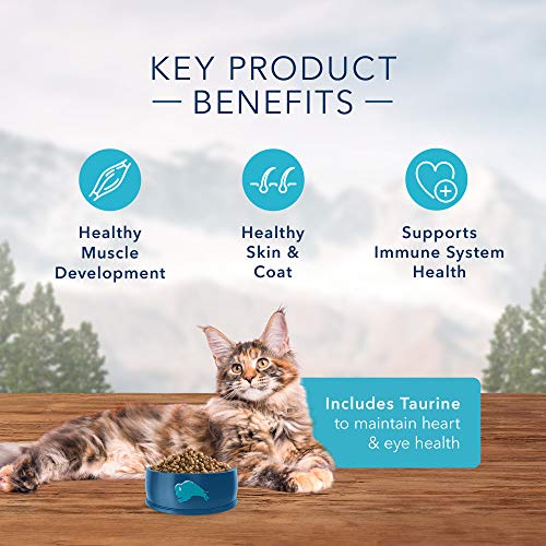  Blue Buffalo Wilderness High Protein, Natural Adult Dry Cat Food, Denali Dinner With Wild Salmon, Venison & Halibut 4lb