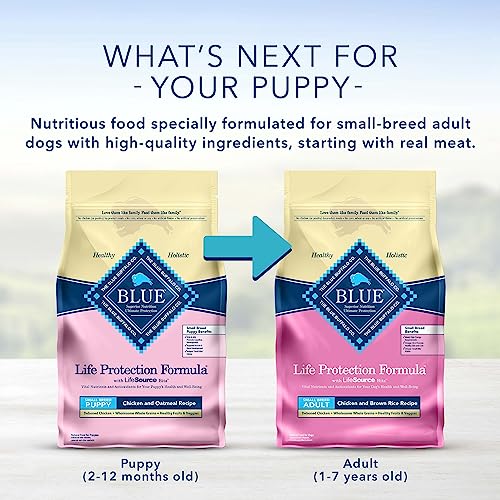  Blue Buffalo Life Protection Formula Natural Puppy Small Breed Dry Dog Food, Chicken And Oatmeal 5-lb Trial Size Bag