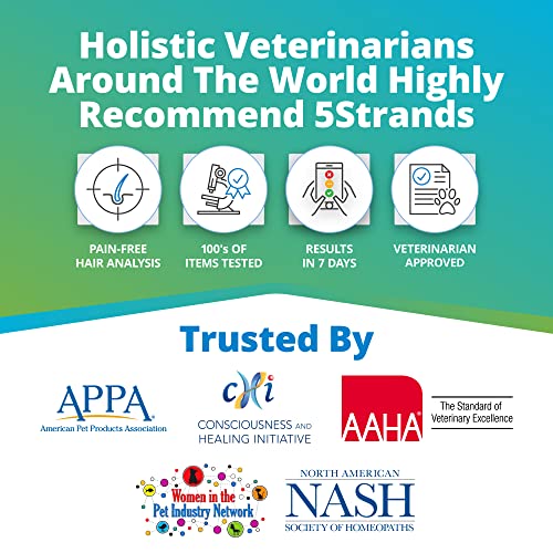  5Strands Pet Raw Food Intolerance & Environmental Sensitivity Test, At Home Test For Dogs & Cats, Hair Sample Collection Kit, All Ages And Breed, Results In 7 Days