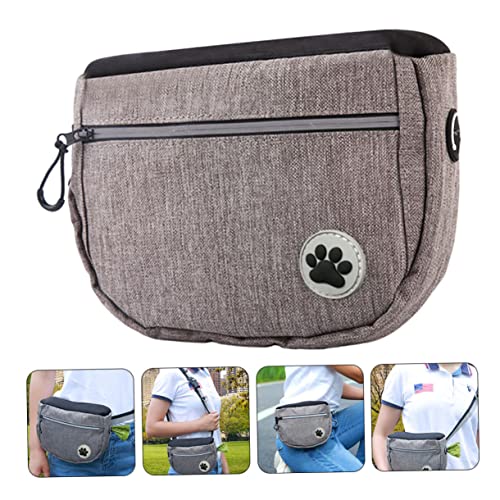  Hohopeti Pet Treat Bag Snack Pouch Dog Walking Food Bag Dog Training Waist Bag Puppy Treat Pouch Pet Training Waist Bag Pet Training Waist Pouch Waist Purse Dog Waist Bag Pet Snack Bag Grey