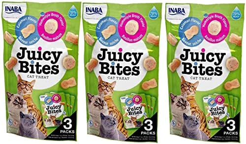  INABA Juicy Bites Grain-Free, Soft, Moist, Chewy Cat Treats With Vitamin E And Green Tea Extract, 0.4 Ounces Per Pouch, 15 Pouches (3 Per Pouch), 5 Flavor Variety Pack