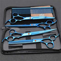  Professional 8.0 Inch Hairdressing Scissors Set Pet Hair Cutting Premium 440C Steel Kit Straight & Thinning & Curved Shears 5 Pcs Elbow Set For Cat Dog And More Pets Clean Grooming Tool(Multicolor),B