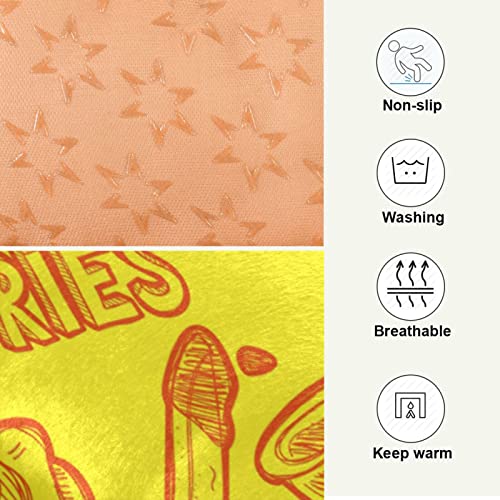  Food Hamburger Fries Dog Bed Cat Bed Soft Comfortable Pet Bed Non-Slip Calming Kennel Pad For Small Medium Large Dogs Cats 2116480