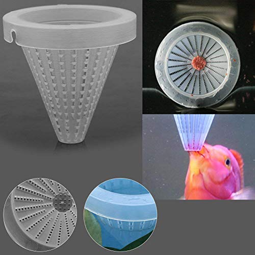  NGe 5Pcs Round Square Cone Fish Feeder Set, Floating Food Feeding Ring, Live Red Worm Feeder Funnel Plate, With Suction Cups (Black)