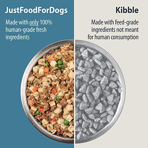  JustFoodForDogs Pantry Fresh Dog Food, Human Grade Beef, Chicken, Variety Pack (4 Pack)