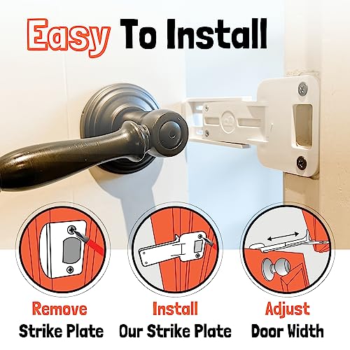  Door Buddy Door Prop For Cats - Easiest Cat Door Latch Holder To Keep Interior Door Open For Pets - Dog Proof Cat Feeding Station & Litter Box - Strong & Portable Door Stopper & Pet Gate Alternative