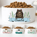 GENERIC Personalized Cat Bowls With Name & Breed Designs, Custom Cute Ceramic Kittens Bowl Icons, Customized Dish For Water, Dry Wet Food, Owner Gift, Available Small Larger Sizes, White