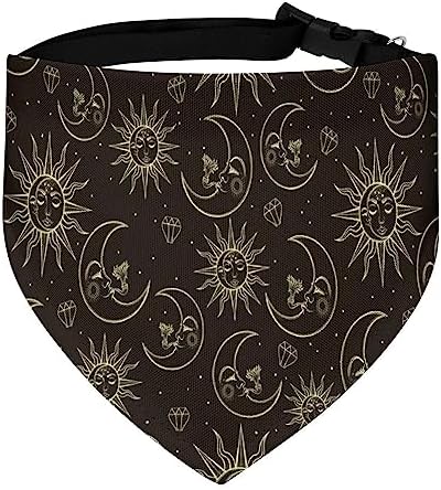 GENERIC Sugar Skull Calavera Black Cats Mexican Style Pet Bandana Collar - Scarf Collar - Art Dog Bandana Minimal Head Cicumference