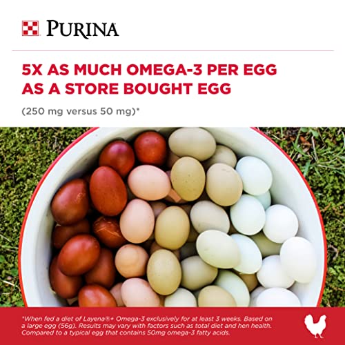  Purina Layena+ | Nutritionally Complete Layer Hen Feed | Omega 3 Formula - 40 Pound (40 Lb) Bag
