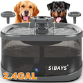  SIBAYS 9L 300OZ 2.4GAL Dog Water Fountain For Large Dogs,3 Sprouts Pet Water Fountain For Dogs,Multi Pets,3 In 1 Light,Automaticlly Super Quiet,4 Layer Filter,BPA-Free Material