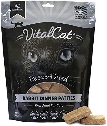  Vital Essentials Freeze Dried Cat Food, Pork Dinner Patties 8 Oz