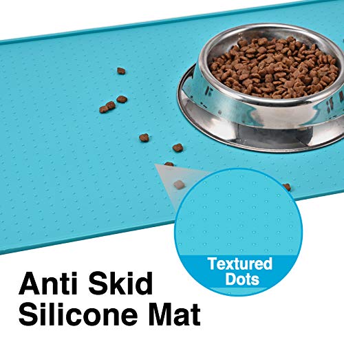  Juqiboom Dog Food Mat Anti-Messy Design Pet Bow Mat, Non Slip Silicone Waterproof Cat Feeding Placemat For Puppy Kitty Dog Cat Small Medium Animals