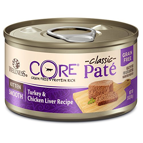  Wellness CORE Grain-Free Wet Kitten Food, Natural Canned Food For Cats, Made With Real Meat (Kitten, Turkey & Chicken Liver, 3 Oz Can, 12 Pack)