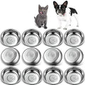  Arespark 12 Pcs 5.5 Inch Stainless Steel Cat Bowls, Replacement Basic Small Dog Bowl, Whisker Fatigue Relief Shallow Food Metal Dish, Feeding Plate For Elevated Stands, Dishwasher Safe, Cuenco Gato