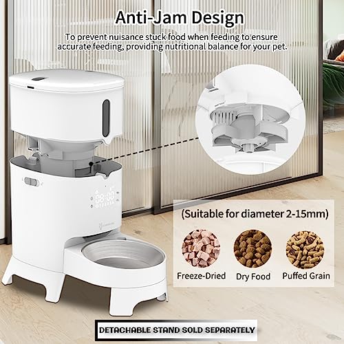  LINKSTYLE Automatic Dog Feeder, 3L WiFi App Enabled Cat Feeder With Interactive Voice Recorder, Clog-Free Design, Customizable Scheduling Food Dispenser For Cat & Dogs Up To 50 Portion 10 Meals Daily