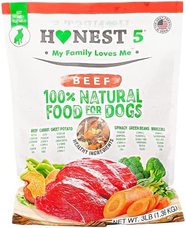  Honest5 - Human-Grade - Frozen Fresh Fish & Broccoli Dog Food - Rich In Omega-3s, 6 Ingredients, Promotes A Shiny Coat And A Healthy Heart, 48 Oz