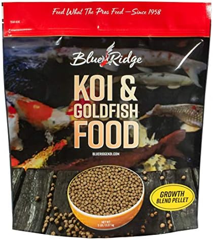  Blue Ridge Fish Food [2LB], Mini And 3/16" Floating Pellet, Koi And Goldfish Growth Formula Blend