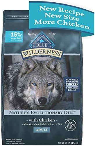  Blue Buffalo Wilderness High Protein Natural Adult Dry Dog Food Plus Wholesome Grains, Salmon 24 Lb Bag