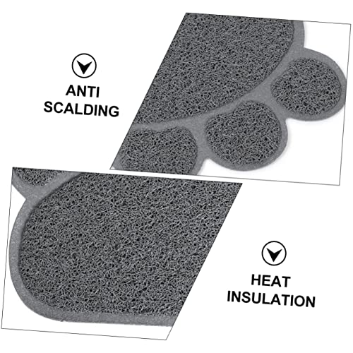  Hohopeti 2pcs Cat Mat Cat Litter Mat Dog Training Pads Puppy Washing Mat Anti-Skid Dog Pad Cat Drinking Bowl Pad PVC Food Mat Small Animals PVC Grey Water Proof Pet Feeding Mat Cat Food Pad