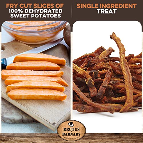  BRUTUS & BARNABY Sweet Potato Dog Treats- No Additive Dehydrated Sweet Potato Fries, Grain Free, Gluten Free And No Preservatives Added (14 Oz)