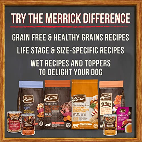  Merrick Grain Free Wet Dog Food Variety Pack, Grain Free Favorites Canned Dog Food - (12) 12.7 Oz. Cans