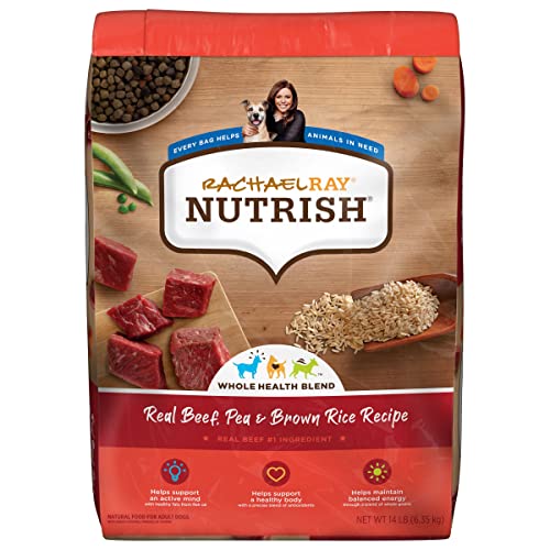  Rachael Ray Nutrish Premium Natural Dry Dog Food, Real Beef, Pea & Brown Rice Recipe, 14 Pounds, Model:-P