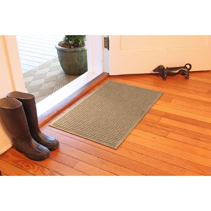  Bungalow Flooring Camel Aqua Shield Squares Indoor Outdoor Pet Mat, 23" L X 35" W X 0.37" H
