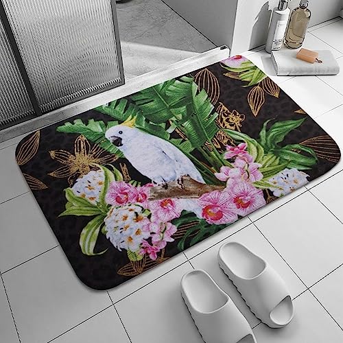  Nufar Exotic Parrot Cockatoo Print Gift For Birds Lovers Door Mats,Personalized Pet Decor Door Mats,Bird Lover Gift,Food Bowl Rug,Friends Doormat,Home Decor,Welcome Mat,Front Door Mat 30x17 Inch