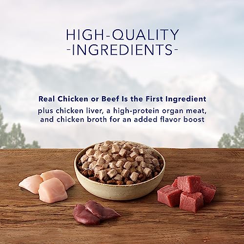  Blue Buffalo Wilderness Trail Toppers Wild Cuts High Protein, Natural Wet Dog Food Variety Pack, Chicken And Beef Bites, 3-oz Pouch, 12 Count