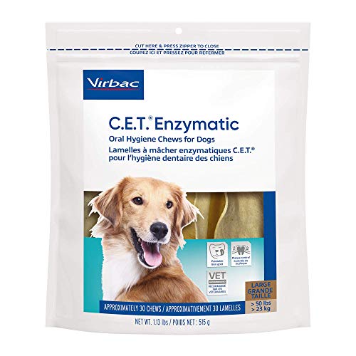  Virbac CET Enzymatic Oral Hygiene Chews For Dogs, Beef, 1.13 Pounds