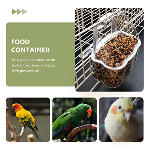  NOGRAX Dispenser Container 2 Pcs Hooded Bird Cage Plastic Hanging Cups For Birds Parrot Feeder Box Cage Feeder For Cockatiel Conure Budgies Parakeet Parrot Macaw Small Animal Lip Gloss Containers Feed