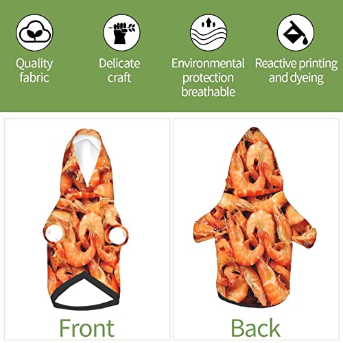 GENERIC Shrimp Pattern Sea Food Pet Dog Costume Pets Wear Hoodies Winter Large Cats Cloth Sweatshirts Jacket Pullover