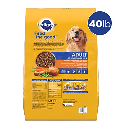  Pedigree Complete Nutrition Adult Dry Dog Food Roasted Chicken, Rice & Vegetable Flavor Dog Kibble, 40 Lb. Bag