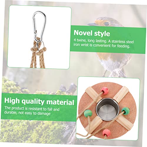  EVANEM Bird Swing Food Cup Comida Para Periquitos Cockatiel Stainless Steel Container Wild Bird Feeder Cockatiel Feeders Water Bowl Birdcage Hanging Bowl Parrots Feeding Swing Feed Water