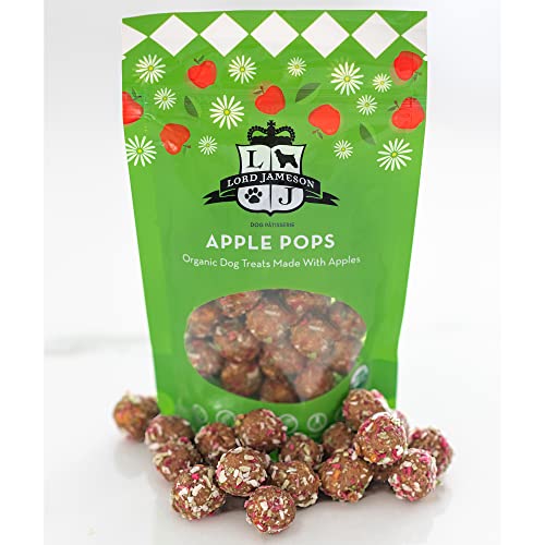  Lord Jameson Apple Pops Organic Dog Treats, Organic Dog Treats Made With Real Apples, 6 Oz. Bag