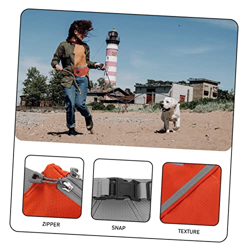  Ipetboom Pouches Treating Pouch Container Poop Portable Pet Dog Going Dispenser Nylon Convenient Waist Belt Adjustable Bag Waistband Strap Food Reward Snacks Orange Shoulder For Walking