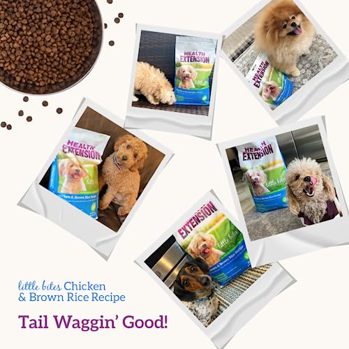  Health Extension Little Bites Weight Control Dry Dog Food, Grain-Free, Natural Food For Overweight Adult Dogs With Added Vitamins & Mineral, Include Lite Chicken & Brown Rice Recipe (4 Lbs)