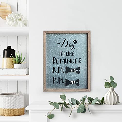  COLLECTIVE HOME - Metal Dogs Feeding Schedule Pet Feeding Reminder Decorative Wall Art, Dog Feeding Reminder (01)