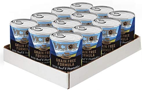  Victor Super Premium Dog Food – Grain Free Stew – Chicken And Vegetables Stew Cuts In Gravy – Canned Wet Adult Dog And Puppy Food - All Breed Sizes, 12 X 13.2 Oz Cans