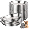  24 Pcs Stainless Steel Cat Bowls Shallow Pet Dish Food Replacement Whisker Relief Cat Water Dish For Small Dogs And Cats