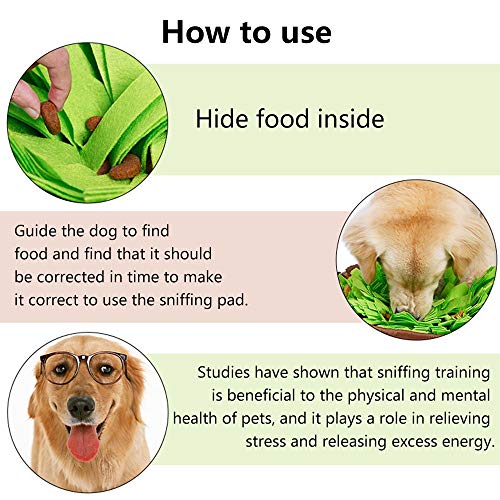  AWOOF Pet Snuffle Mat For Dogs, Interactive Feed Game For Boredom, Encourages Natural Foraging Skills For Cats Dogs Bowl Travel Use, Dog Treat Dispenser Indoor Outdoor Stress Relief