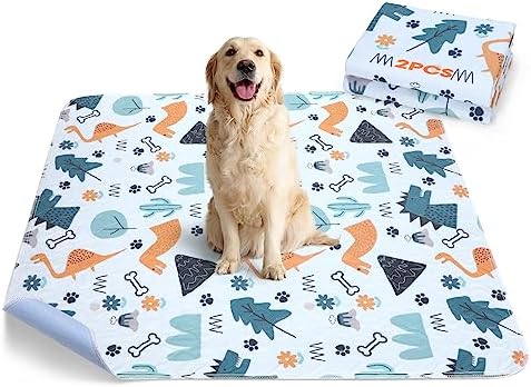  Washable Pee Pads For Dogs, 2 Pack Large 36"x41" Super Absorbent Reusable Dog Training Pads, 100% Waterproof Non-Slip Pee Pads Whelping Pads Dog Playpen Indoor Dog Cage Pads Dog Mat Pet Supplies